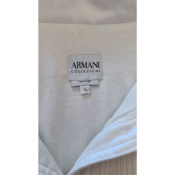 ARMANI COLLEZIONI WHITE BOLERO BLAZER JACKET 3/4 SLEEVES SZ 8 - Picture 3 of 11